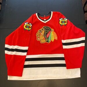 Vintage 80s Maska Chicago Blackhawks Hockey Jersey Air-Knit XXL Men's Red USA
